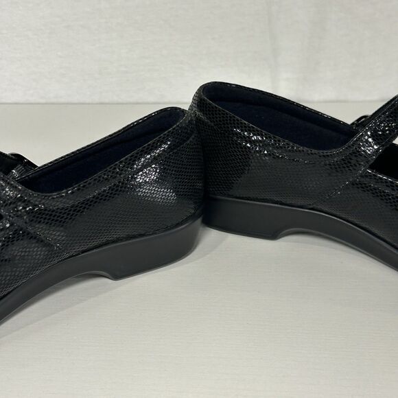 SAS Maria Mary Jane Shoes Womens 7 M Black Snake Patent Leather Comfort - Picture 3 of 8